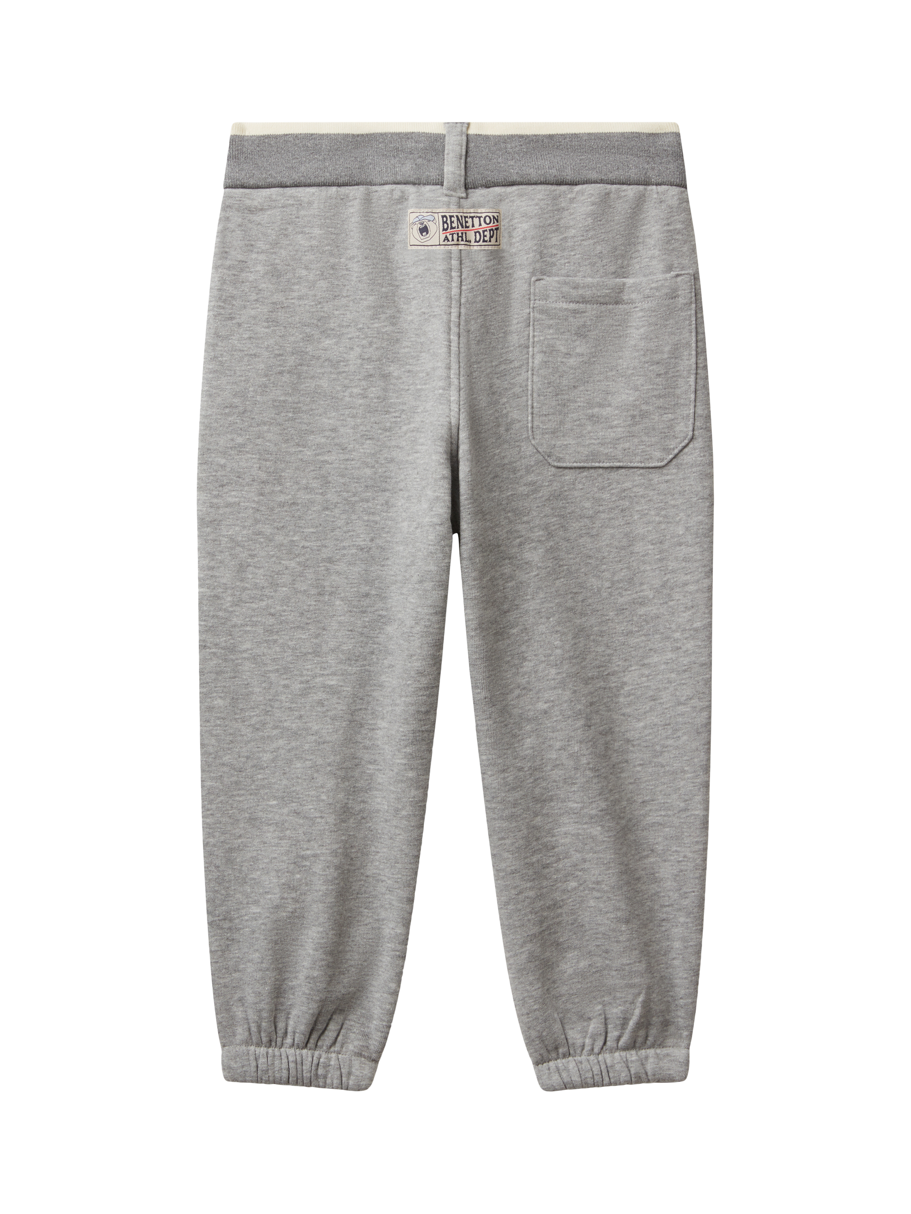 Product image 2 of 3, which shows Benetton Kids' Fleece Joggers, Grey, 3-4 years