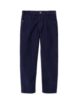 Benetton Kids' Tapered Fit Corduroy Trousers, Blue, Blue