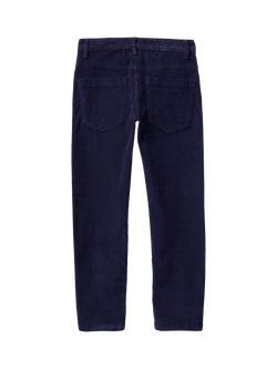 Benetton Kids' Tapered Fit Corduroy Trousers, Blue - view 2, Blue