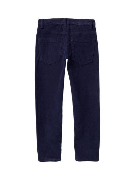 Benetton Kids' Tapered Fit Corduroy Trousers, Blue - view 2, Blue