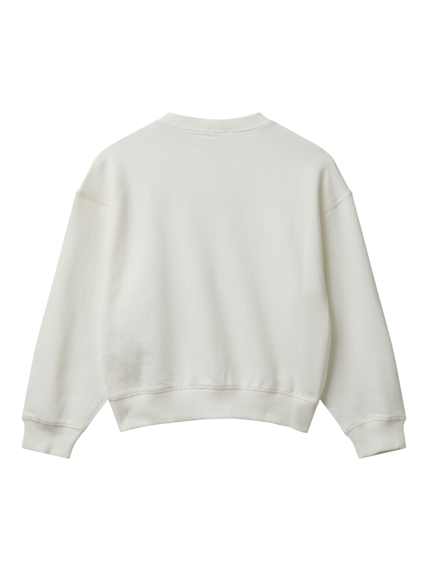 Product image 2 of 3, which shows Benetton Kids' Cotton Crew Neck Jumper, White, 6-7 years