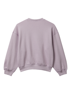 Benetton Kids' Long Sleeve Sequin Heart Cotton Sweatshirt, Violet - view 2, Violet