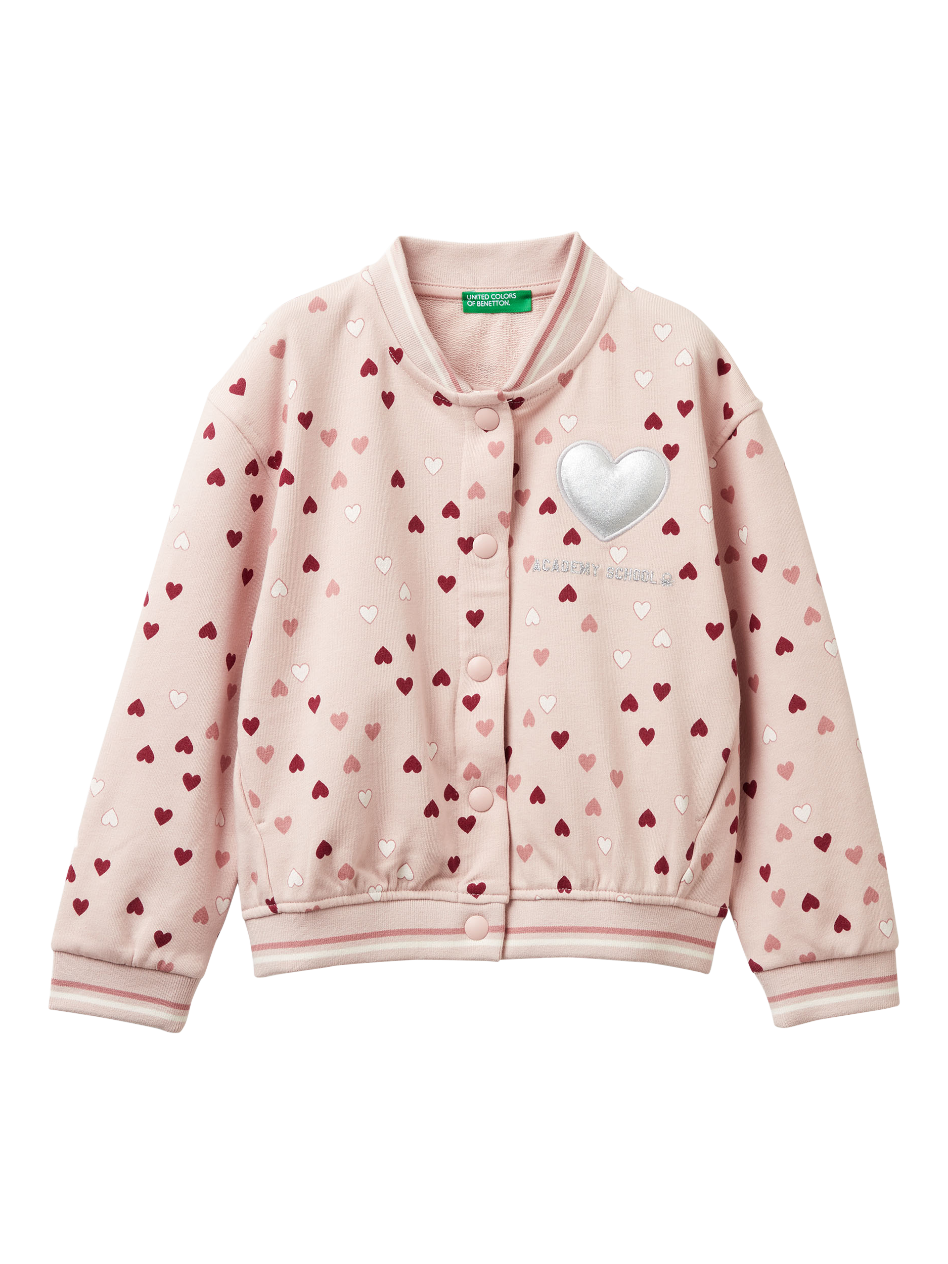 Product image 1 of 3, which shows Benetton Kids' Heart Print Fleece, Multicolor, 3-4 years