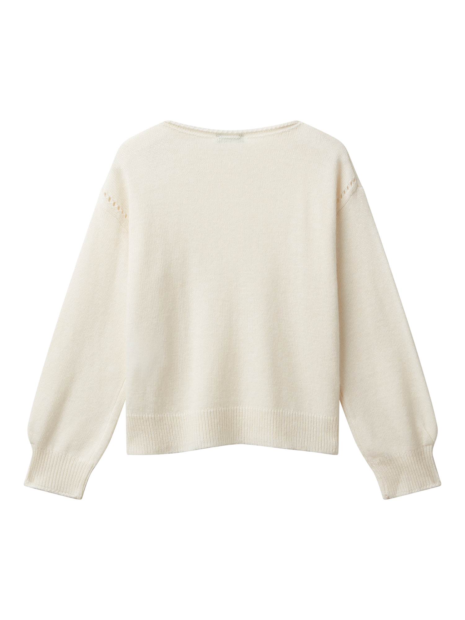 Product image 2 of 3, which shows Benetton Kids' Wool Blend Jumper, White, 6-7 years