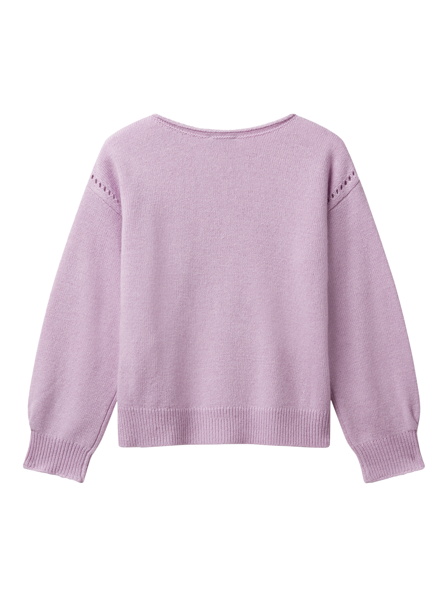 Product image 2 of 3, which shows Benetton Kids' Wool Blend Jumper, Violet, 6-7 years