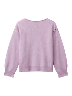 Benetton Kids' Wool Blend Jumper - view 2, Violet