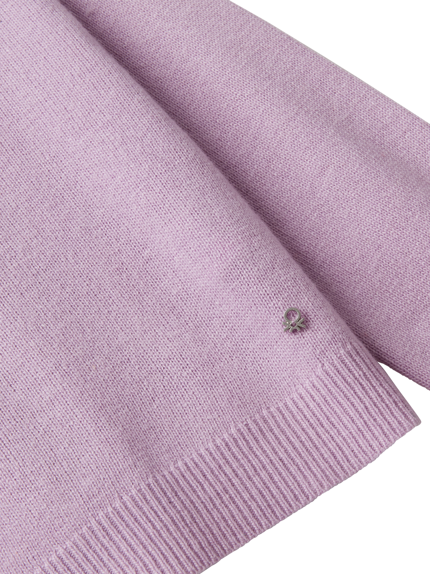 Product image 3 of 3, which shows Benetton Kids' Wool Blend Jumper, Violet, 6-7 years
