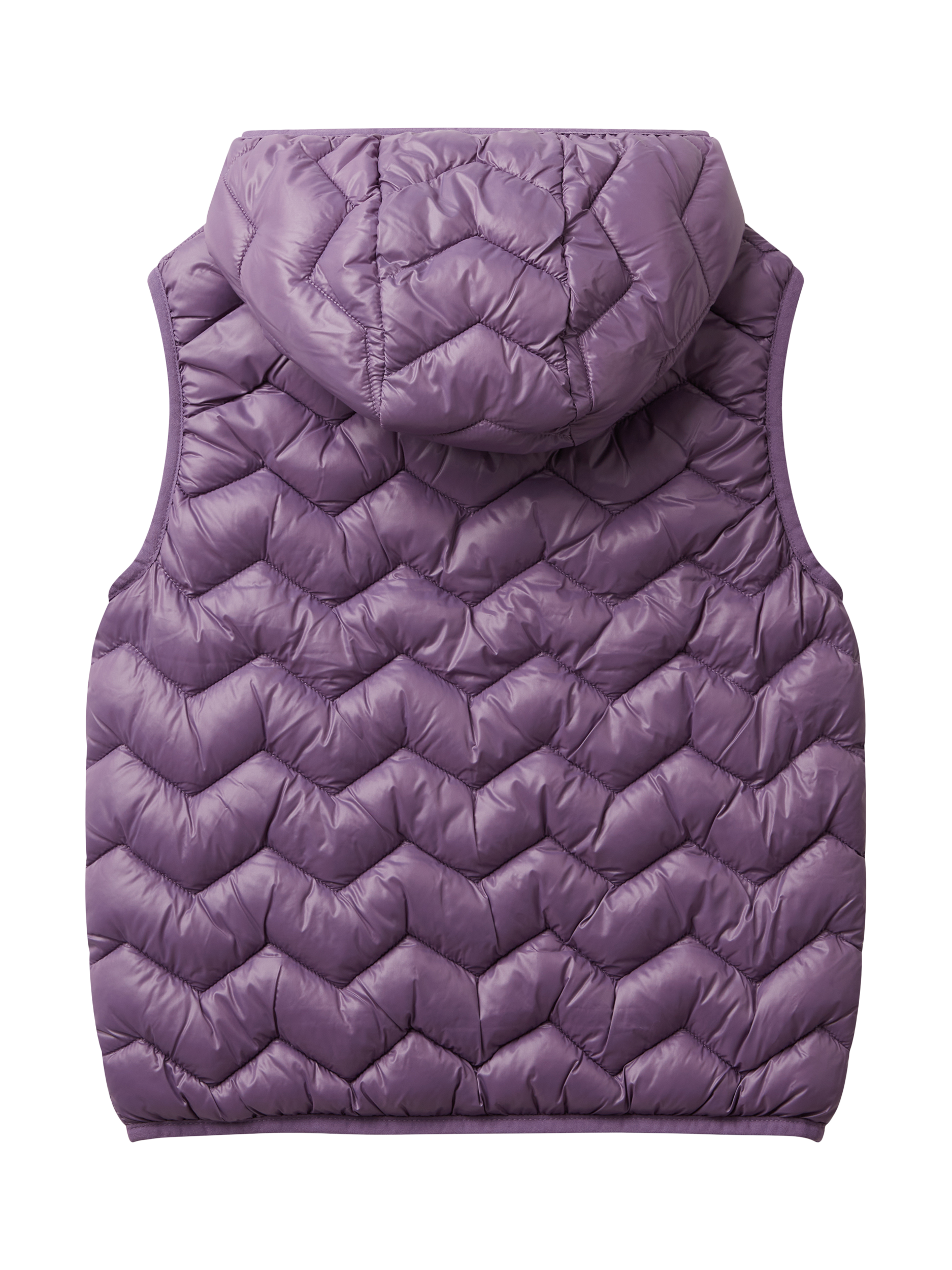 Product image 2 of 3, which shows Benetton Kids' Quilted Gilet, Violet, 11-12 years