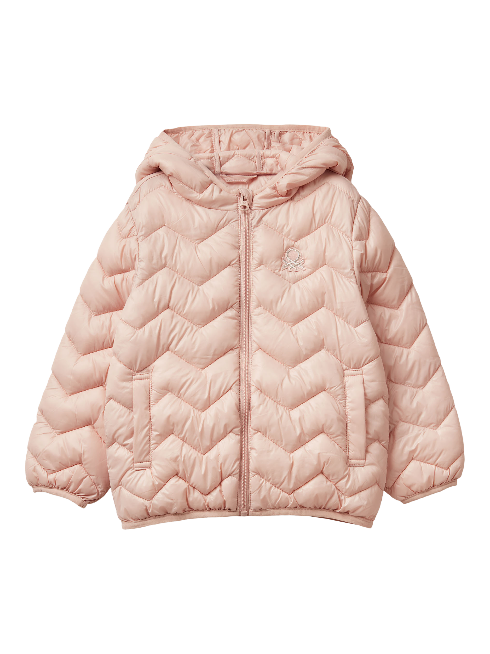 Product image 1 of 3, which shows Benetton Kids' Quilted Jacket, Pink, 18-24 months