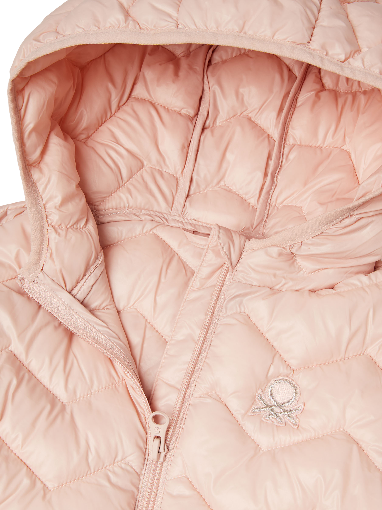 Product image 3 of 3, which shows Benetton Kids' Quilted Jacket, Pink, 18-24 months