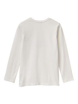 Benetton Kids' Cotton Long Sleeve T-Shirt - view 2, White