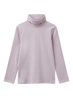 Benetton Kids' Cotton Blend Long Sleeve T-Shirt, Violet