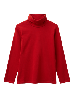 Benetton Kids' Cotton Blend Long Sleeve T-Shirt, Red