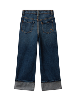Benetton Kids' Cotton Wide Leg Jeans - view 2, Blue