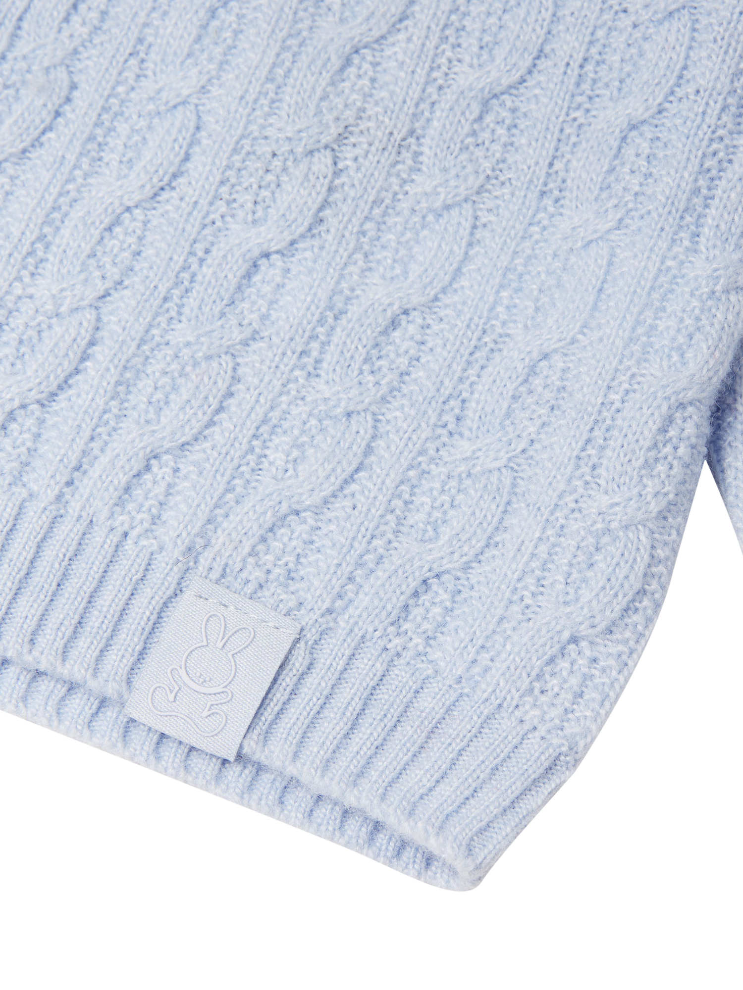 Product image 3 of 3, which shows Benetton Kids' Wool Blend Cardigan, Light Blue, 1-3 months