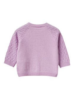 Benetton Kids' Wool Blend Cardigan - view 2, Violet