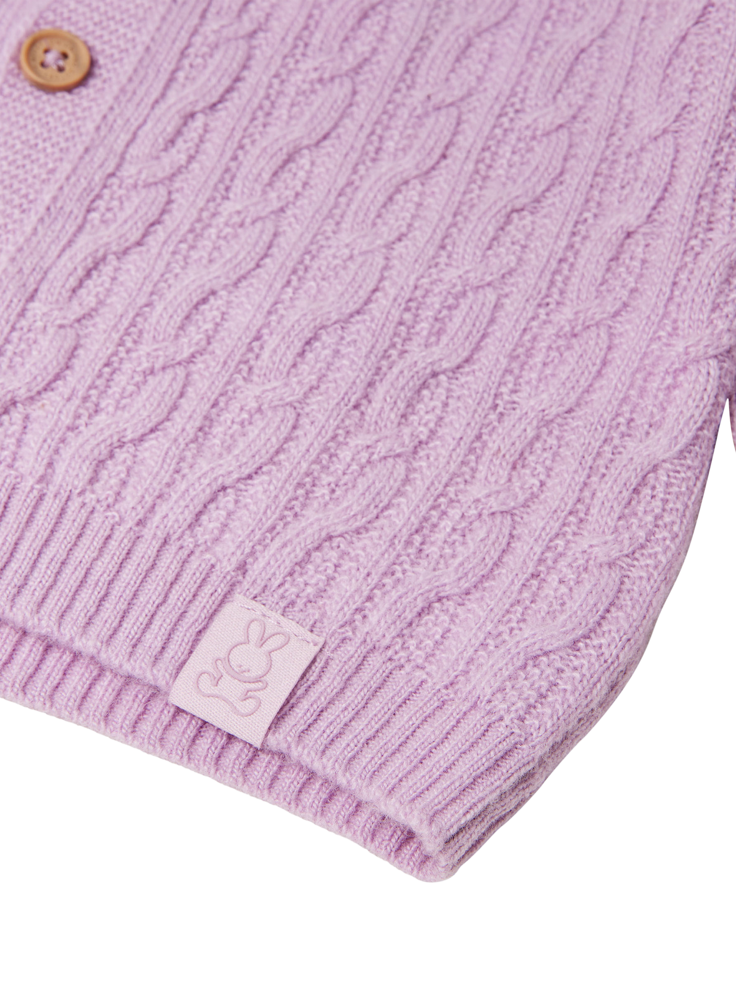 Product image 3 of 3, which shows Benetton Kids' Wool Blend Cardigan, Violet, 1-3 months