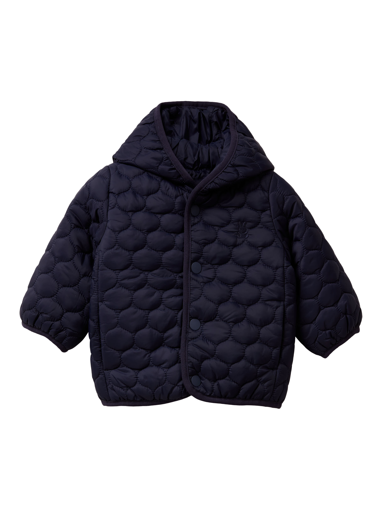 Product image 1 of 3, which shows Benetton Kids' Quilted Jacket, Navy Blue, 1-3 months