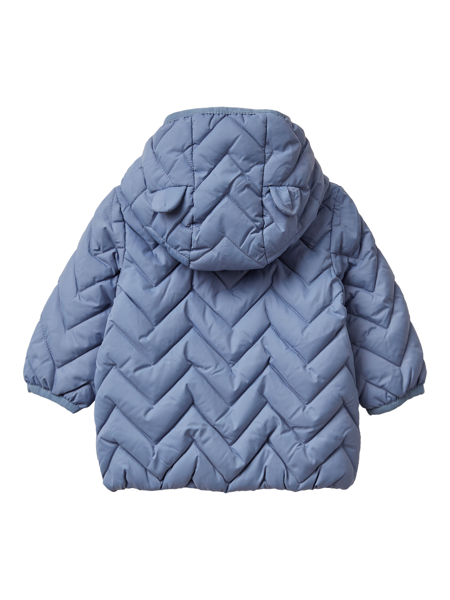 Product image 2 of 3, which shows Benetton Kids' Quilted Jacket, Mid Blue, 1-3 months