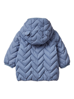 Benetton Kids' Quilted Jacket - view 2, Mid Blue