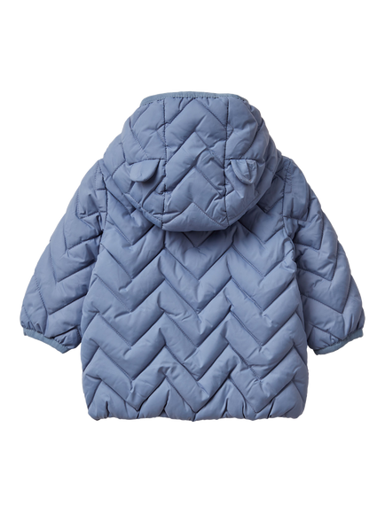 Benetton Kids' Quilted Jacket - view 2, Mid Blue