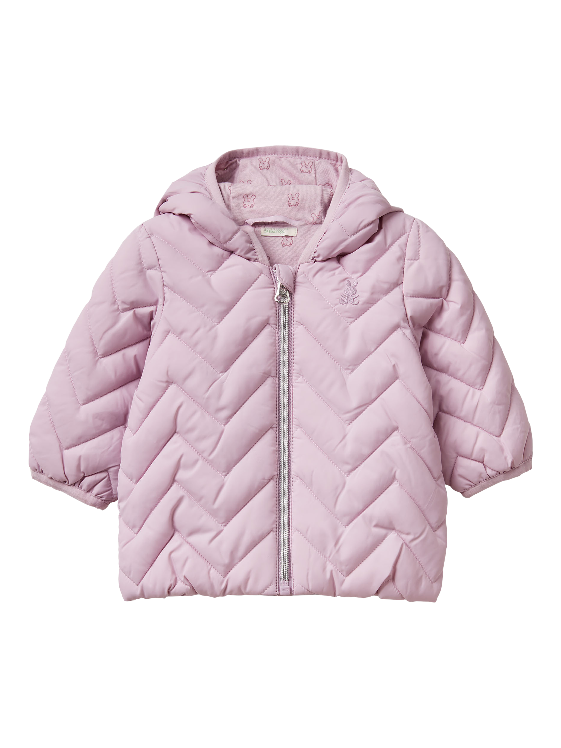 Product image 1 of 3, which shows Benetton Kids' Quilted Jacket, Violet, 1-3 months