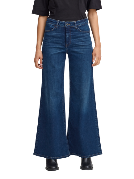 ICHI Wiggy Wide Leg Jeans, Dark Blue, Dark Blue