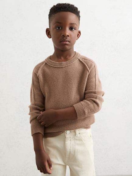 Reiss Kids' Foulton Jumper, Camel - view 2, Camel