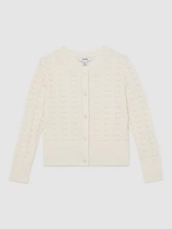 Reiss Kids' Flo Cardigan, Ivory, Ivory