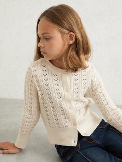Reiss Kids' Flo Cardigan, Ivory - view 2, Ivory