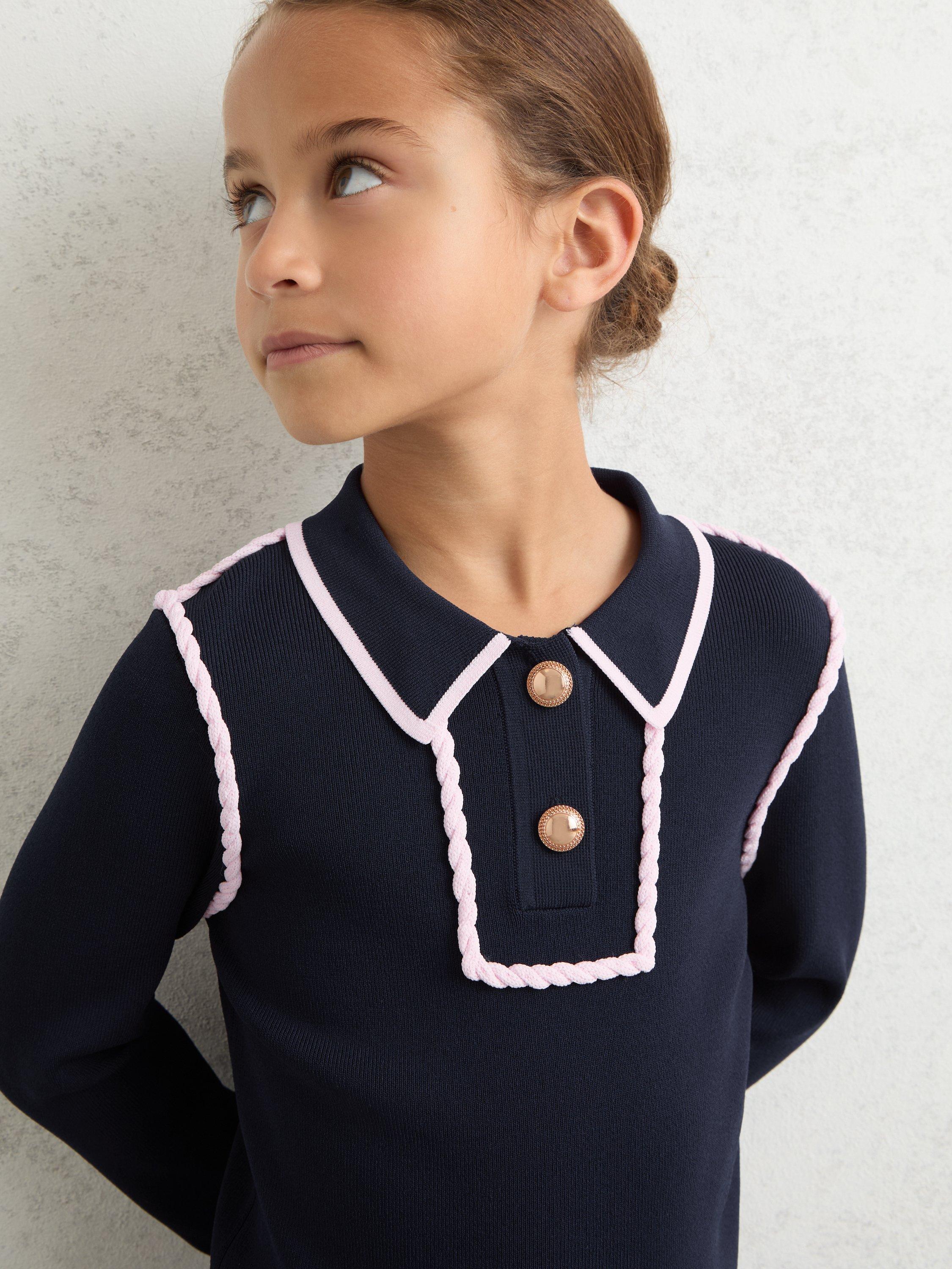 Product image 2 of 5, which shows Reiss Kids' Freya Jumper, Navy, 3-4 years