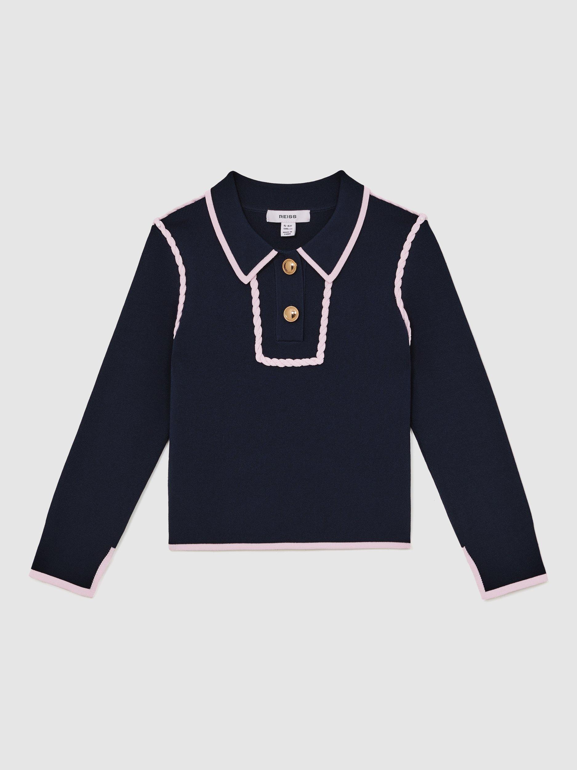 Product image 3 of 5, which shows Reiss Kids' Freya Jumper, Navy, 3-4 years