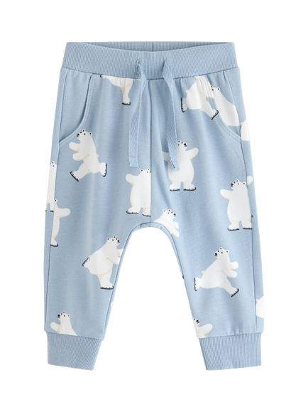 Lindex Baby Polar Bear Leggings, Light Dusty Blue, Light Dusty Blue