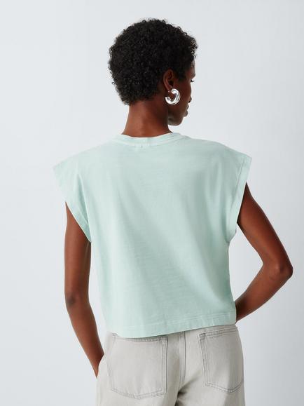AND/OR Boxy Cap Sleeve T-Shirt - view 2, Blue