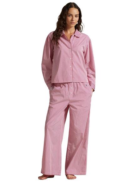 Ralph Lauren Polo Ralph Lauren Whipstitch Pyjama Set, College Pink/White, College Pink/White