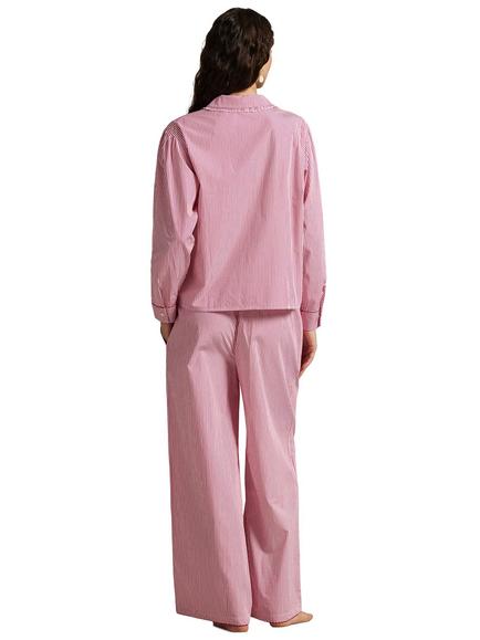 Ralph Lauren Polo Ralph Lauren Whipstitch Pyjama Set, College Pink/White - view 2, College Pink/White