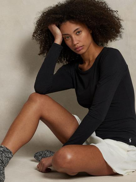 Ralph Lauren Polo Ralph Lauren Cotton Club Long Sleeve Baselayer Top, Onyx - view 2, Onyx