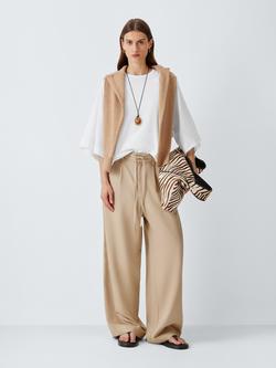 John Lewis Oversized Cut Out Cotton Poplin Top, White