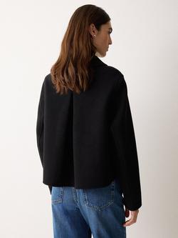 Jigsaw Double Faced Button Up Coat - view 2, Black