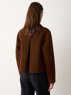 Jigsaw Double Faced Button Up Coat - view 2, Brown