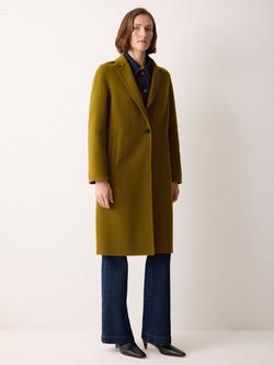 Jigsaw Double Faced Tailored Coat, Green