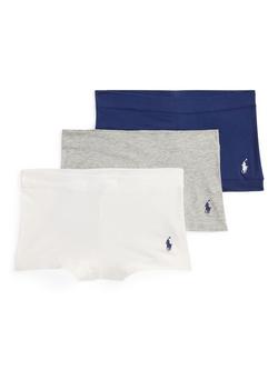 Ralph Lauren Polo Ralph Lauren Club Cotton Girl Shorts, White/Grey/Navy