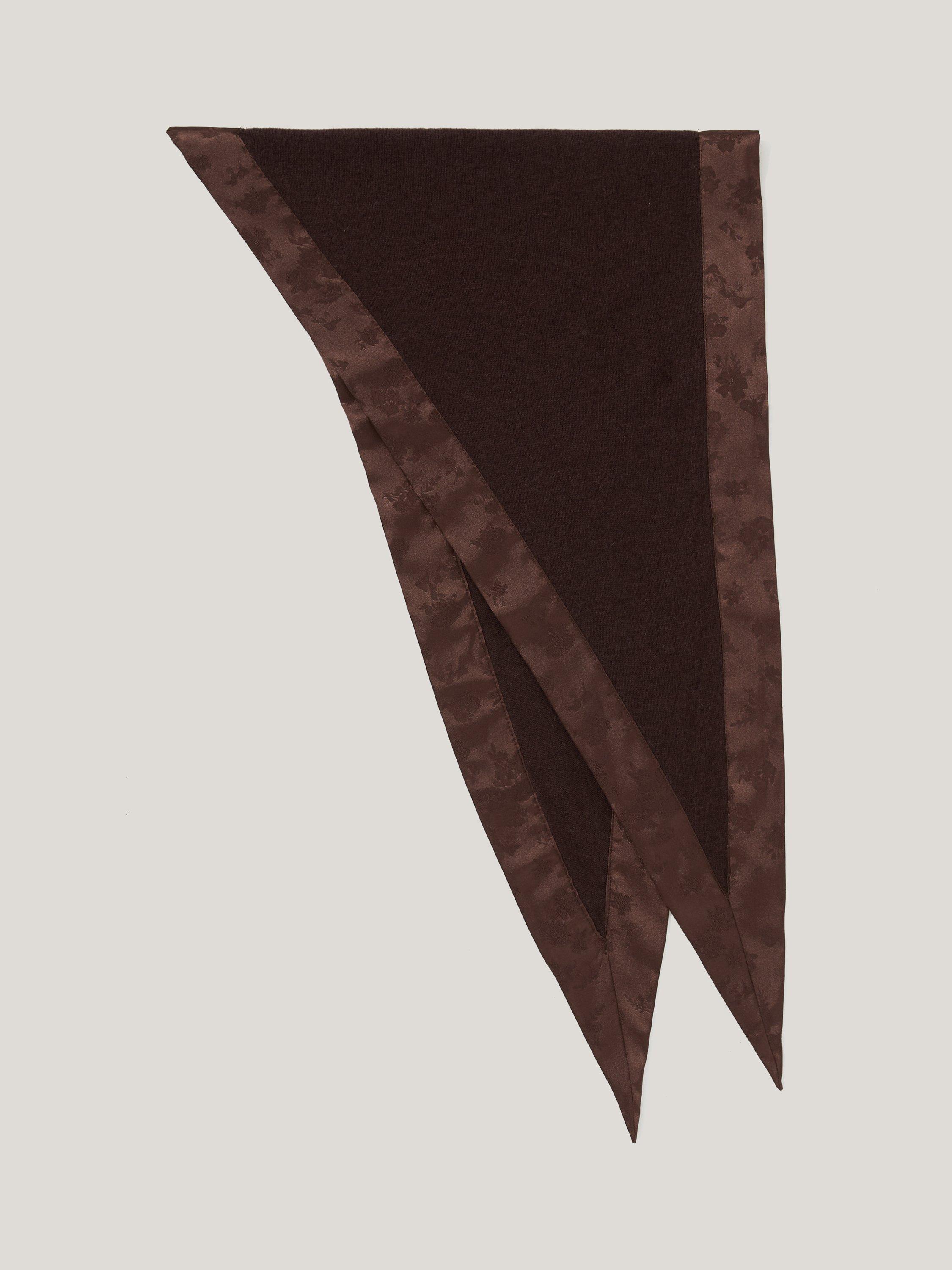 Jigsaw Trim Triangle Satin Scarf