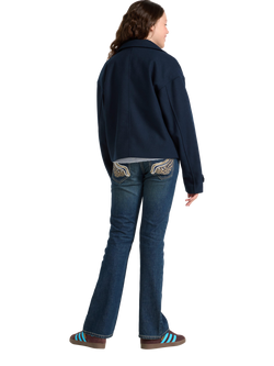 Lindex Kids' Short Outdoor Trench Coat, Dark Navy - view 2, Dark Navy