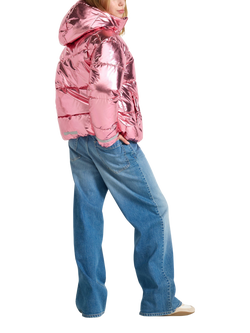 Lindex Kids' Metallic Padded Jacket, Dusty Pink - view 2, Dusty Pink