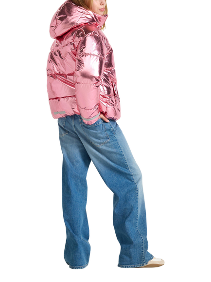 Lindex Kids' Metallic Padded Jacket, Dusty Pink - view 2, Dusty Pink