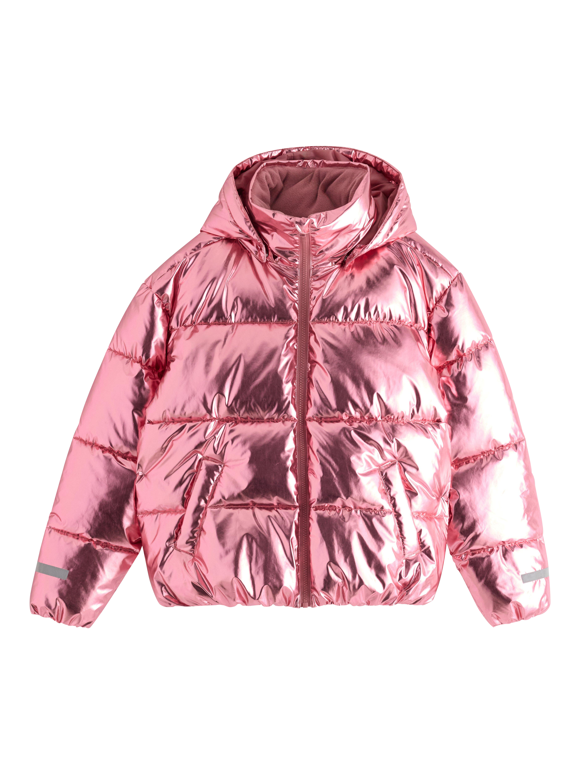 Product image 4 of 6, which shows Lindex Kids' Metallic Padded Jacket, Dusty Pink, 7-8 years