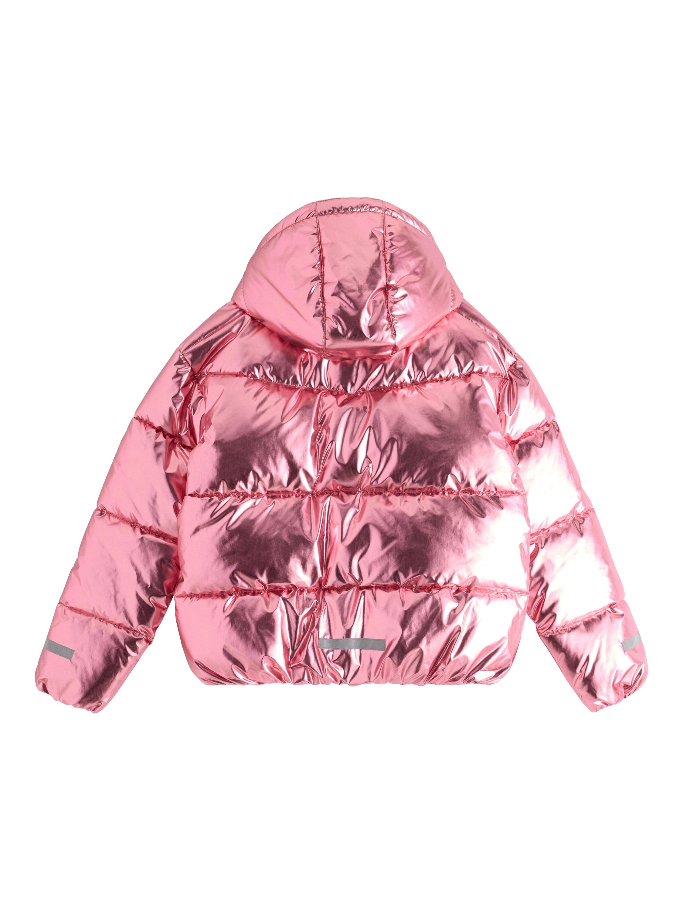 Product image 5 of 6, which shows Lindex Kids' Metallic Padded Jacket, Dusty Pink, 7-8 years
