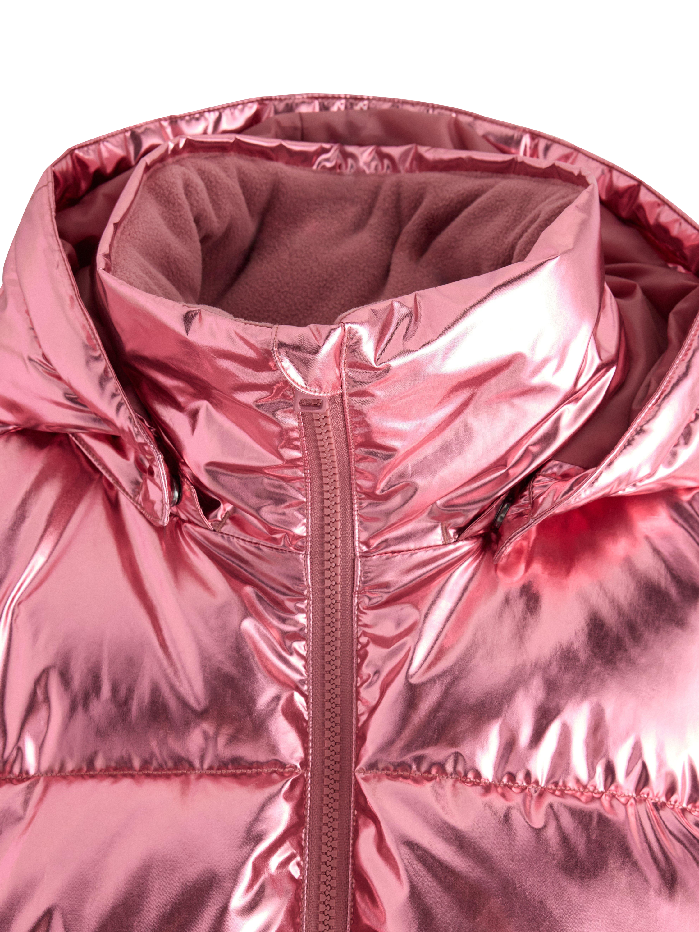 Product image 6 of 6, which shows Lindex Kids' Metallic Padded Jacket, Dusty Pink, 7-8 years