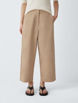 John Lewis Barrel Leg Cotton Blend Chinos - view 2, Camel